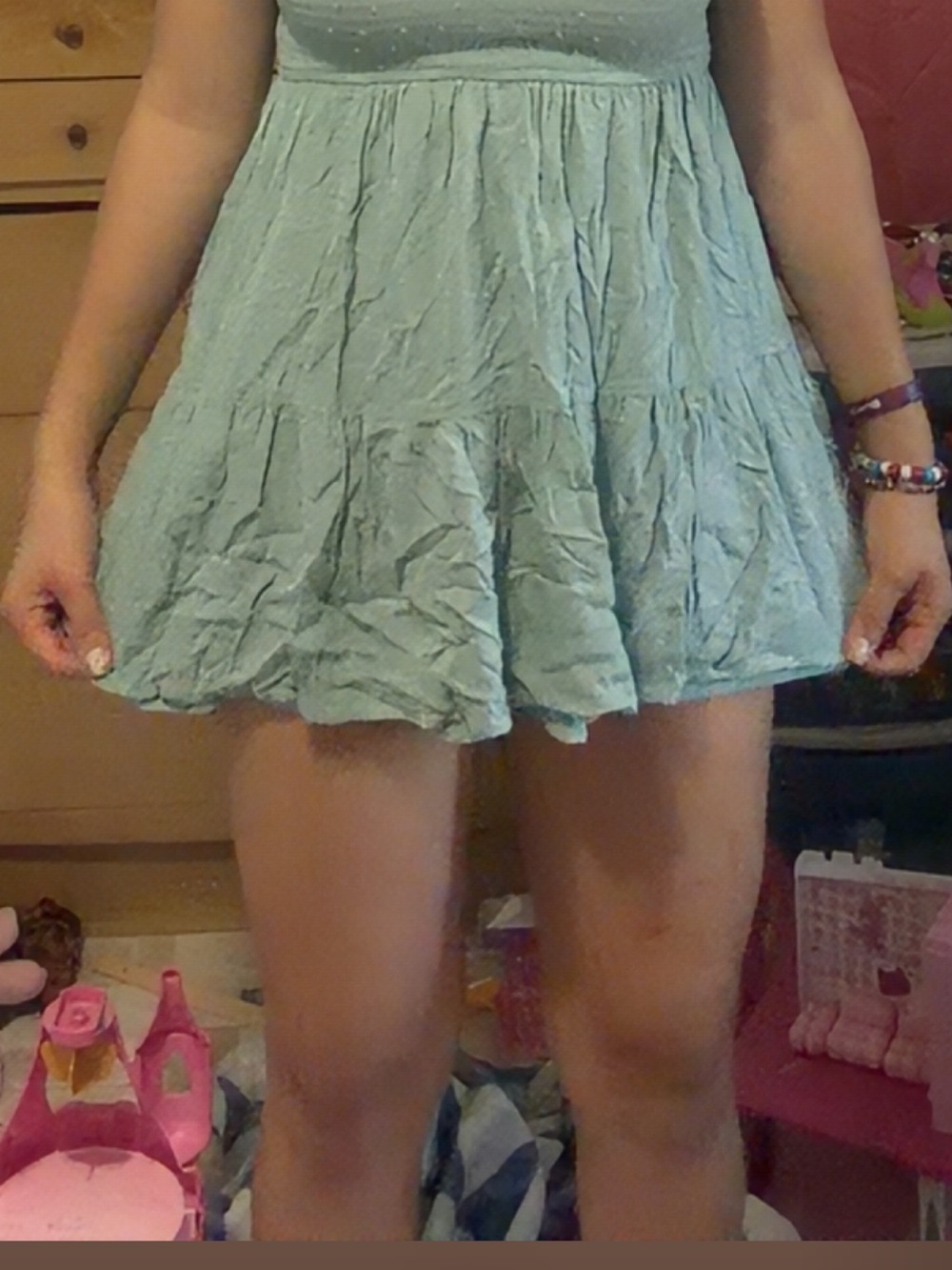 Light Blue Women's Tiered Skirt